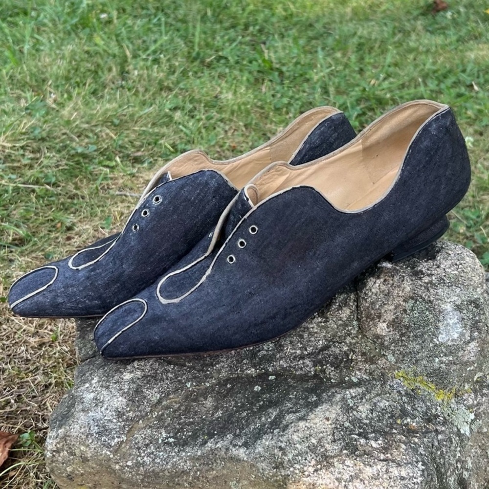 Vintage Avant- Garde  70s Phillipe Model Canvas Heels